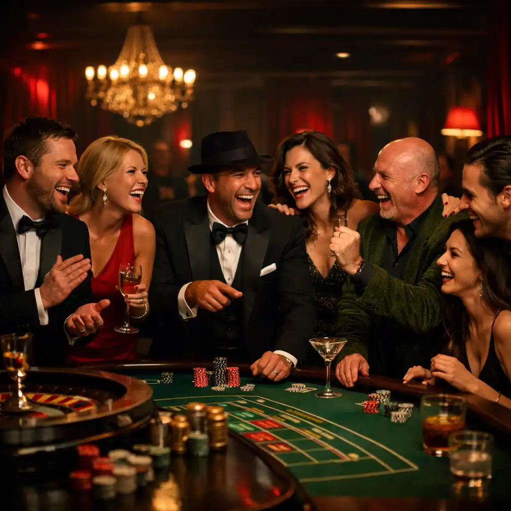 Goście bawiący się na prywatnym wydarzeniu casino